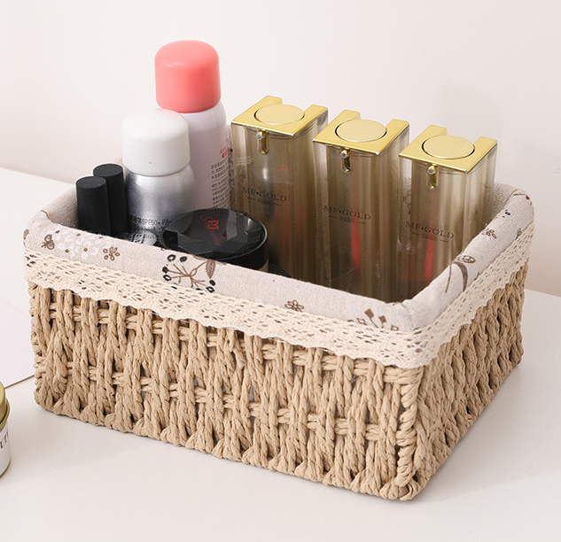 3 in1 Multipurpose Woven Storage Basket | Stylish and Functional Organizer | Versatile Storage Solution | 	26X19.5X10 cm