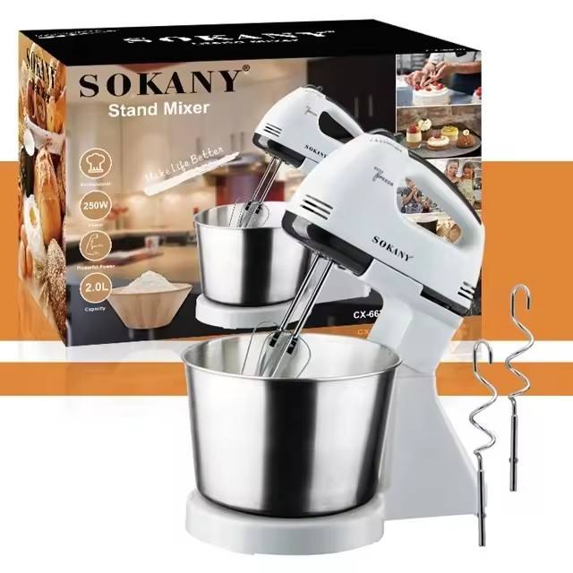 Sokany Cordless Dough Kneading Machine | 2L Mini Stand Mixer | Multifunctional Food Mixer with Bowl | Food Processor & Hand Mixer | 250W Power