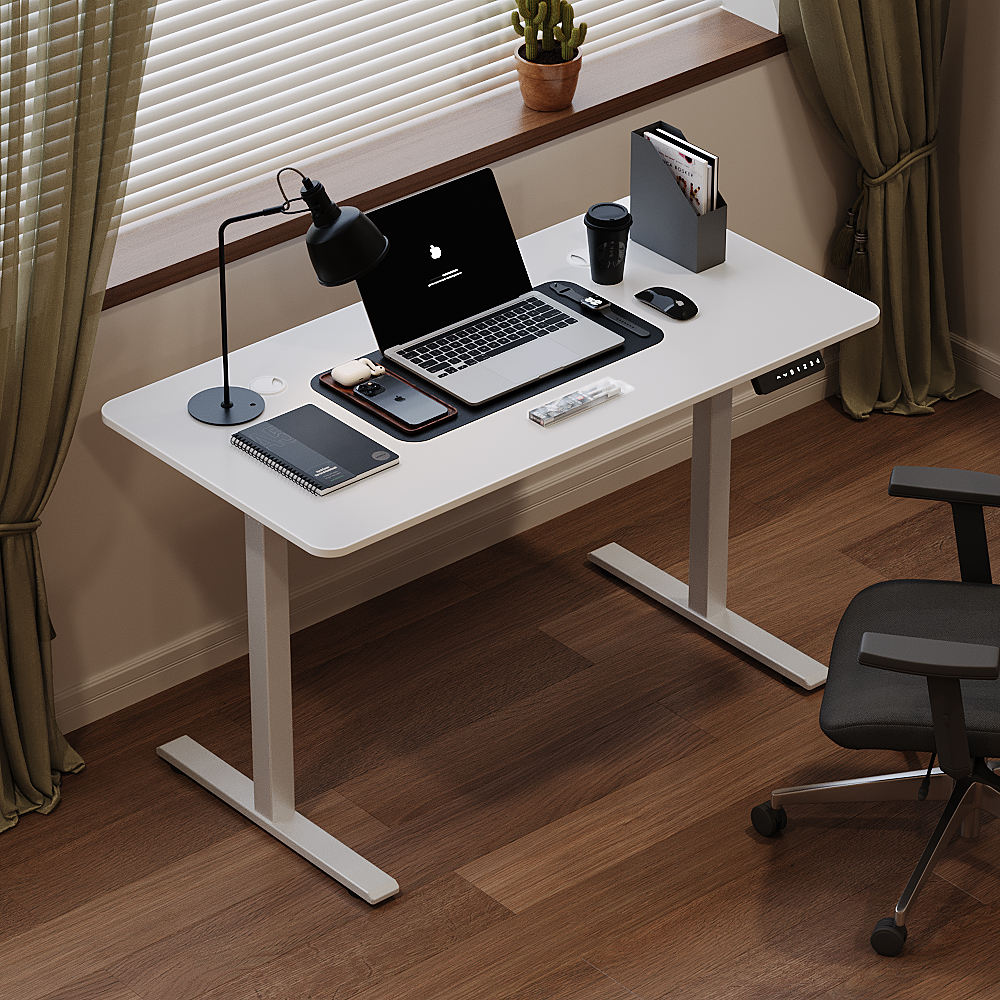 1.2m Ergonomic Height Adjustable Electronic Sit Stand Desk with Strong Sturdy Metal Legs | White and Black