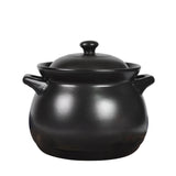 Ceramic Pot | 5.2 Litres | 360° Uniform Heating | Spill Proof Design | Non Slip Bottom | Easy Clean | Clay Cooking Pot with Lid and Handles | Black Cookware