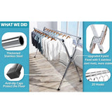 Stainless Steel Expandable Foldable Cloth Drying Rack | Adjustable & Compact Laundry Hanger for Indoor & Outdoor Use | 	67*127*145-240cm