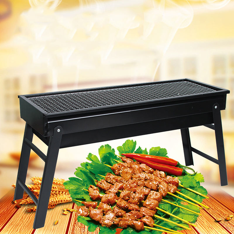 Foldable Portable Stainless Steel Barbecue Charcoal Grill | Compact BBQ Grill for Outdoor Cooking, Camping, and Picnics