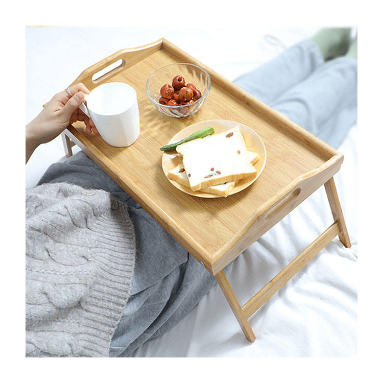 Multipurpose Foldable Bamboo Bed Tray | Laptop Desk | Breakfast-in-Bed Serving Tray | Ideal For Working, Reading, Or Browsing In Bed Or On The Sofa