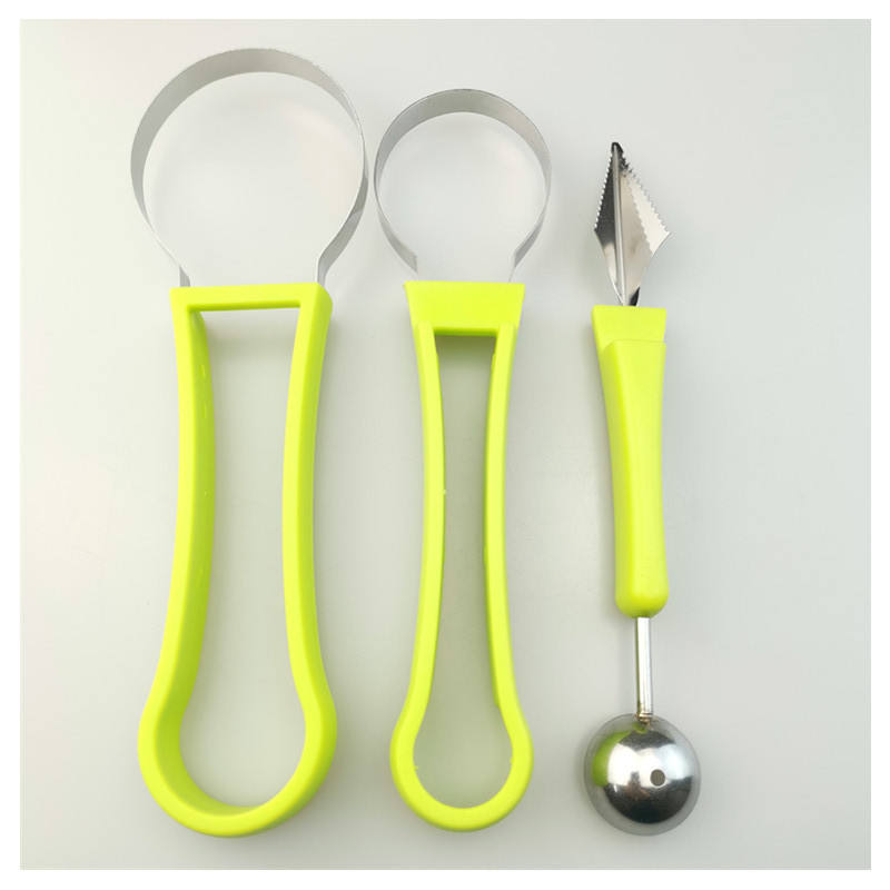 High Quality Stainless Steel DIG Fruit Kit 3in1 | Melon Baller Scoop, Watermelon Cutter, Fruit Carving Tools