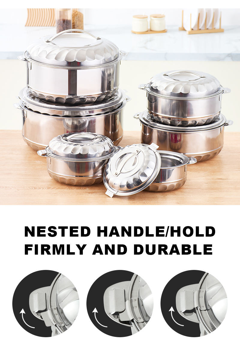 6 Piece Tall Boy Premium Stainless Steel Hotpots Set (1500ml, 2500ml, 3500ml, 5000ml, 7500ml, 10000ml)