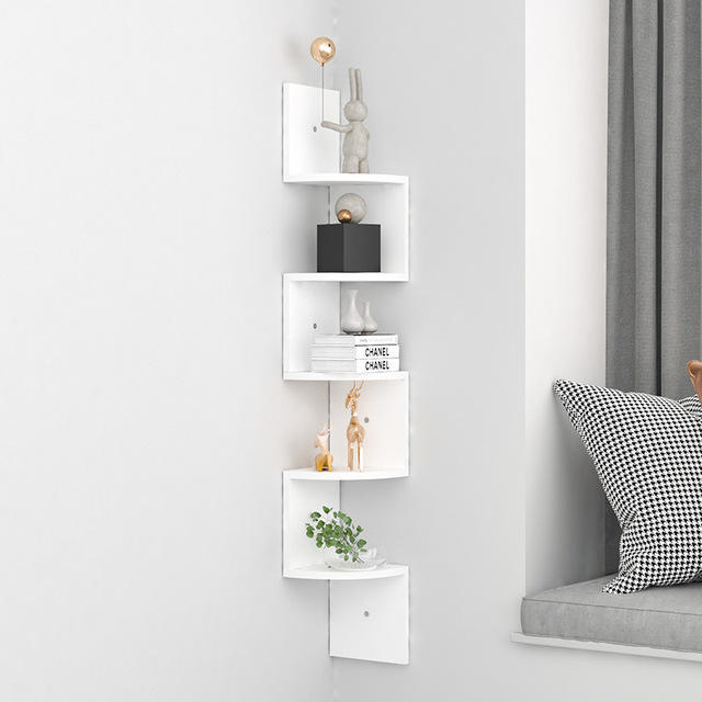 Wall Mounted 5 Tier Decorative Shelf | Rectangle Floating Shelves | Perfect for living rooms, bedrooms, or offices