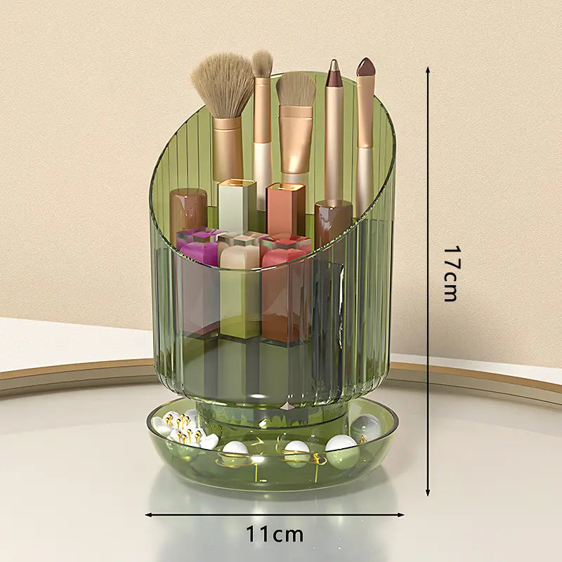 Mulfunctional Rotatable Makeup Brush Bucket Storage Box | Portable Multifunction Dust Proof Large Capacity Desktop Organizer | Lipstick Storage