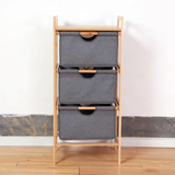 Bamboo Organizer Rack | 3-Tier Storage Rack | 13" x 17.3" x 37.8" | Bamboo Laundry Basket Clothes Cabinet Organizer Shelf