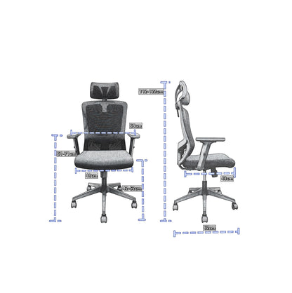 Ergonomic Mesh Office Chair | Adjustable Headrest | Smooth Rolling Wheels | Executive Office Chairs with Wheels