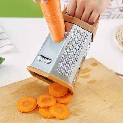 Multifunctional 6 Sided Stainless Steel Quality Box Grater | Large Cheese, Vegetable, Fruit, and Nutmeg Shredder | 20x12x12cm