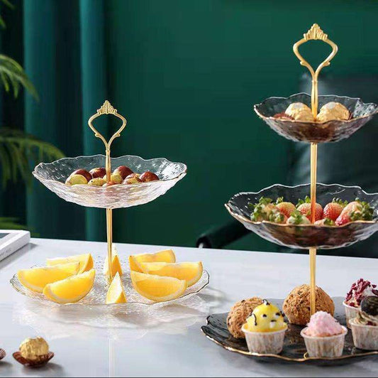 2 Tier Acrylic Snack & Cake Tray | Versatile Fruit & Dessert Stand | MultiPurpose Serving Organizer