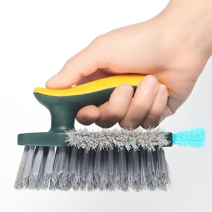 4 in 1 Crevice Cleaning Brush | Multifunctional Handheld Floor Brush for Bathroom and Toilet Gaps | Hard Bristle Wall Corner Cleaning Tool