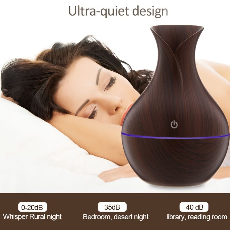 Ultrasonic Aroma Air Humidifier | USB Ultrasonic Aromatherapy Diffuser | 130ml Wood Grain Design