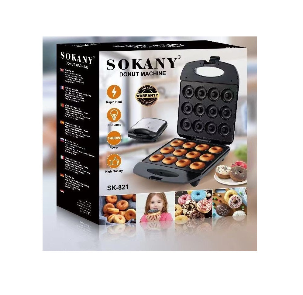 Sokany Multifunction Household Dessert Machine | Donut, Waffle, Bread, and Sandwich Maker | Electric Non Stick Breakfast Machine