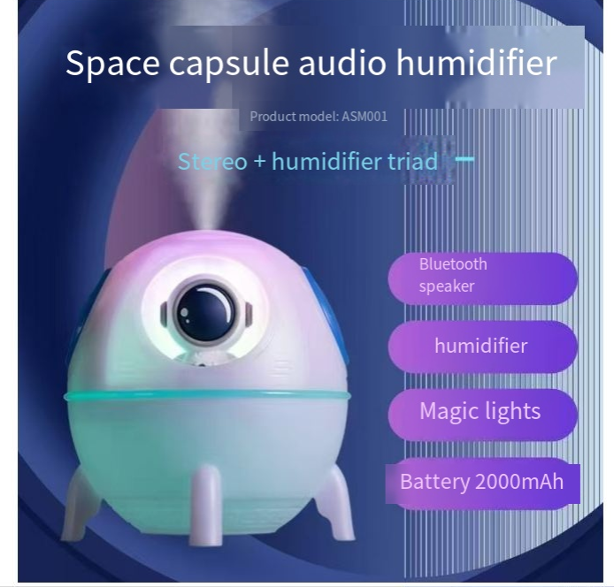 220ml Space Capsule Humidifier | Rechargeable Mini Humidifier with Night Light