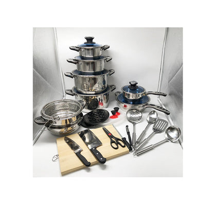 30 Piece Marwa Stainless Steel Cookware Set | Durable and Versatile Cookware for All Your Culinary Needs