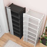 8 Layer 2024 Shoe Rack Organizer | Space Saving Shoe Storage with Dustproof Cover | Sturdy & Durable | Black & White