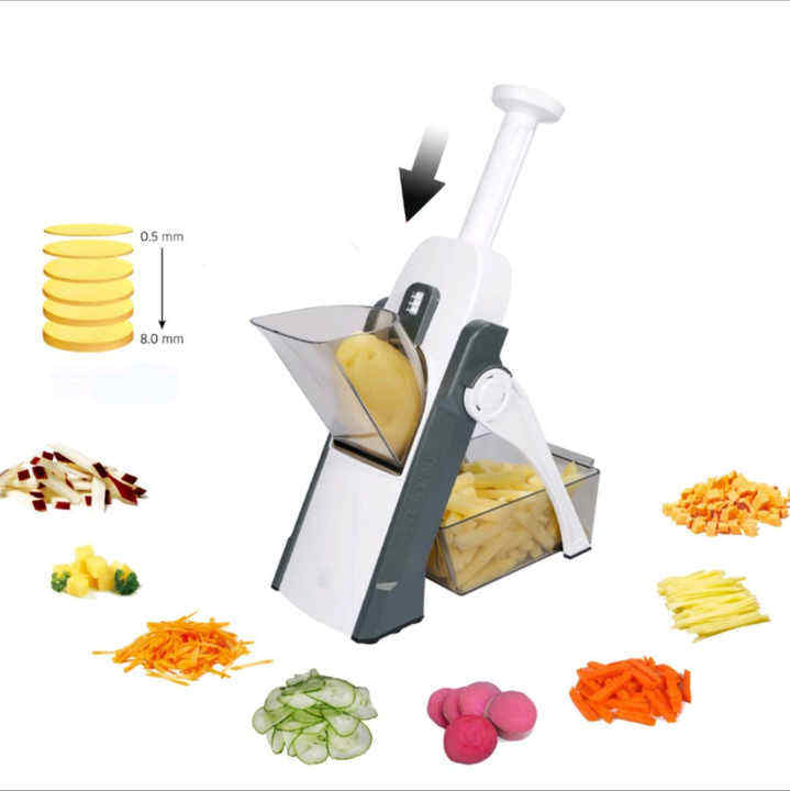 Multifunctional Manual Slicer Rotary Grater | Stainless Steel Rotary Blades Vegetable Cutter | Safe Mandoline Slice Chopper