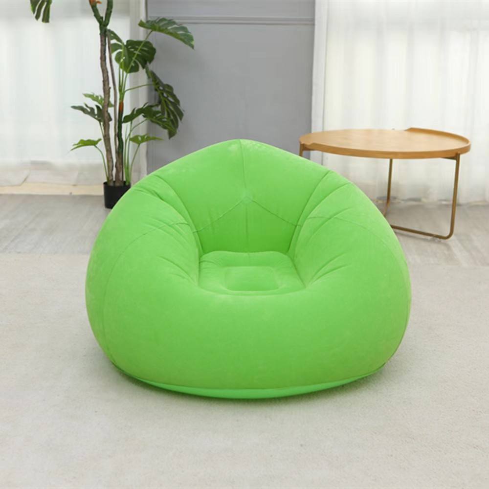 Inflatable Lazy Sofa Chair | Outdoor & Indoor Flocking Inflatable Single Chair for Adults and Students with Free Pump | PVC Plush Football Sofa Lounge