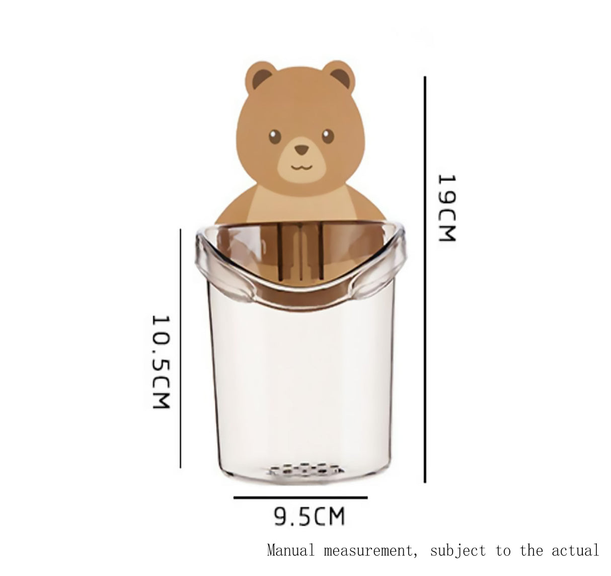 Cartoon Bear Bathroom Toothbrush Holder Cup | Wall Hanging Organizer