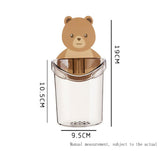 Cartoon Bear Bathroom Toothbrush Holder Cup | Wall Hanging Organizer