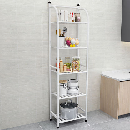 Multifunctional 5 Layered  Metal Plastic Plate Storage Holder Rack | Bathroom Toilet Storage Shelf | Black and White