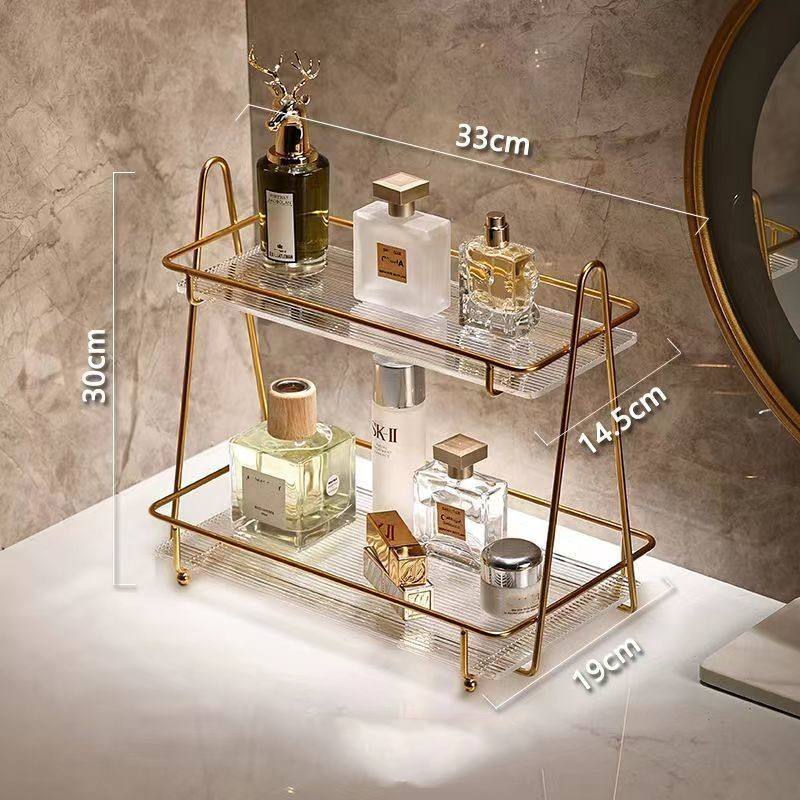 Vanity Multipurpose Acrylic Rack  | Desktop Storage Organizer | 33cm (L) x 19cm (W) x 30cm (H)