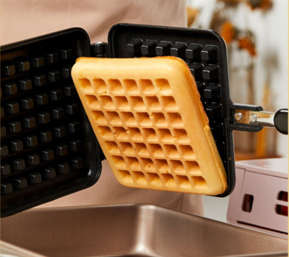 2 in 1 Non Stick Aluminium Waffle Pan | Waffle Maker with Insulated Handle | Food Mold Pot | Easy Clean, Non-Stick Plates | Perfect for Various Waffle Flavors