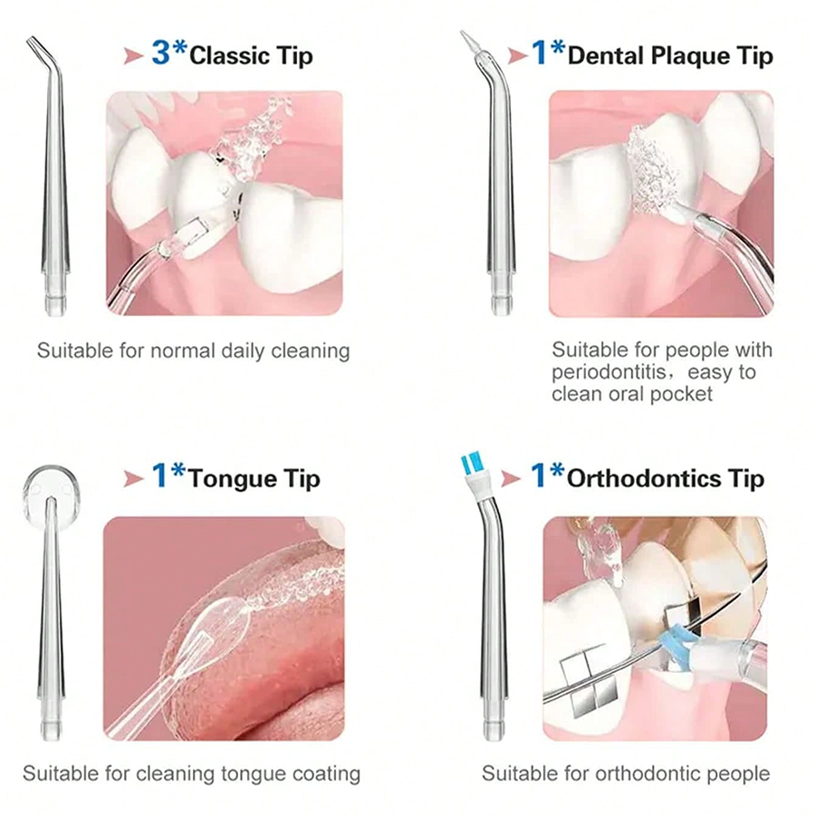 Single Nozzle Portable Oral Irrigator | USB Rechargeable Dental Water Flosser | Wireless Cordless Water Jet Floss for Teeth Whitening & Mouth Washing