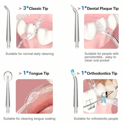 Single Nozzle Portable Oral Irrigator | USB Rechargeable Dental Water Flosser | Wireless Cordless Water Jet Floss for Teeth Whitening & Mouth Washing