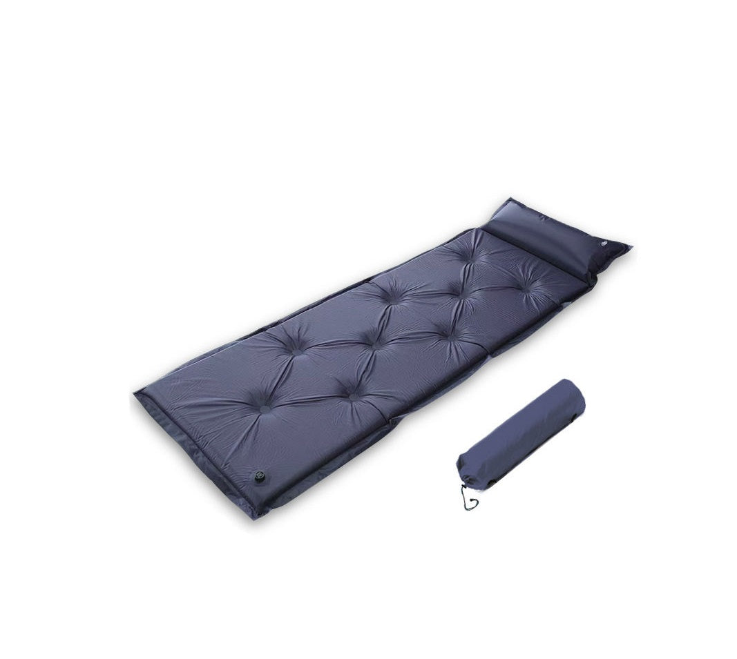 Outdoor Inflatable Floor Sleeping Mat | Automatic Inflatable Camping Pad with Pillow | Lightweight Moisture Proof Folding Sleeping Pad | 183*57*2.5 cm