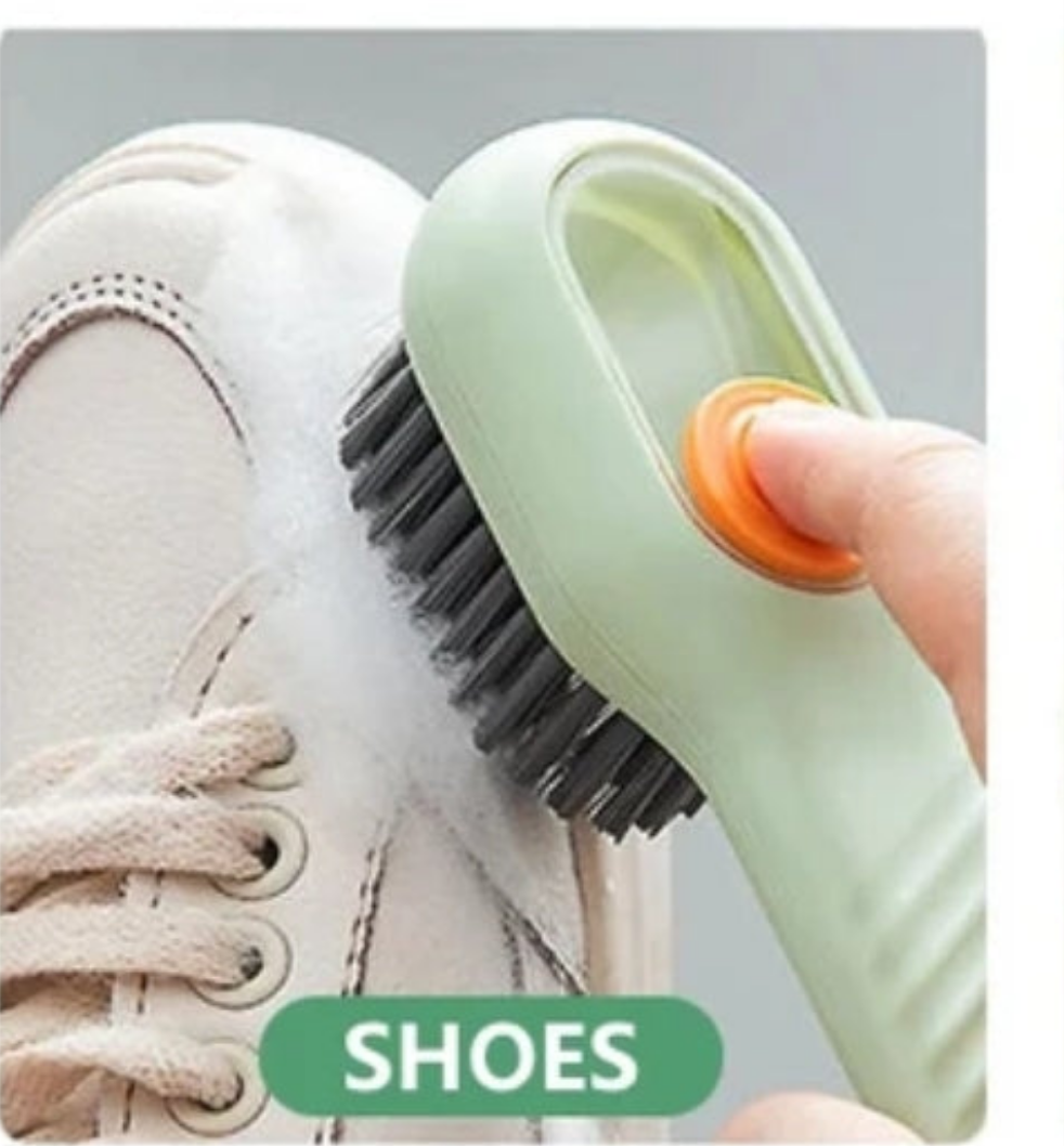 Multifunction Soft Bristled Cleaning Brush with Liquid Dispenser Shoe, Clothes, and Household Cleaning Tool