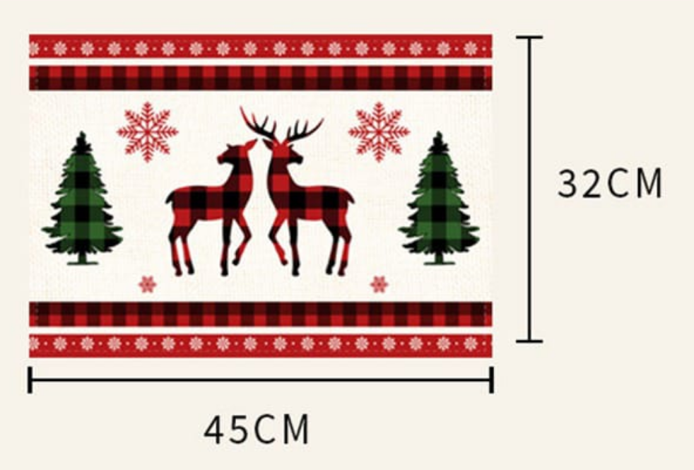 1pc Christmas Placemats for Dining Table | Festive Table Mats for Kitchen & Dining Decoration