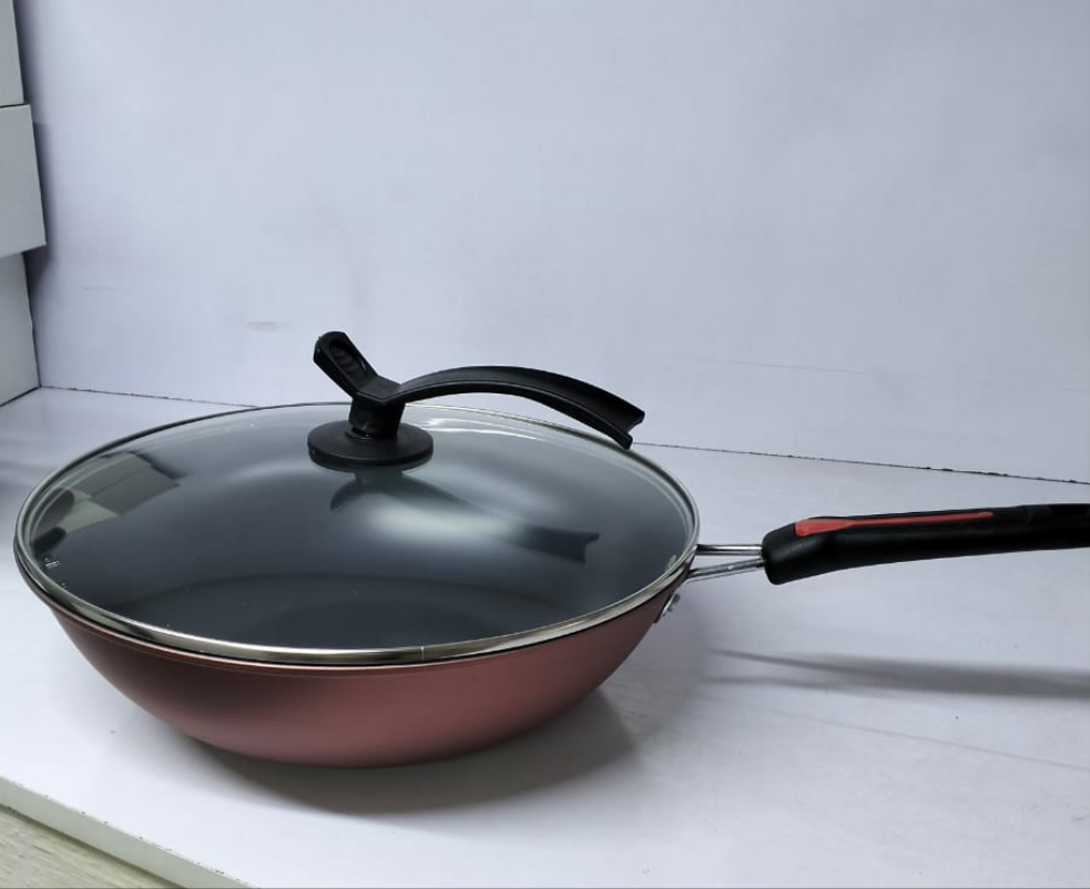 Non Stick Deep Frying Pan with Glass Lid Versatile Skillet for Sautéing, Frying, and Cooking