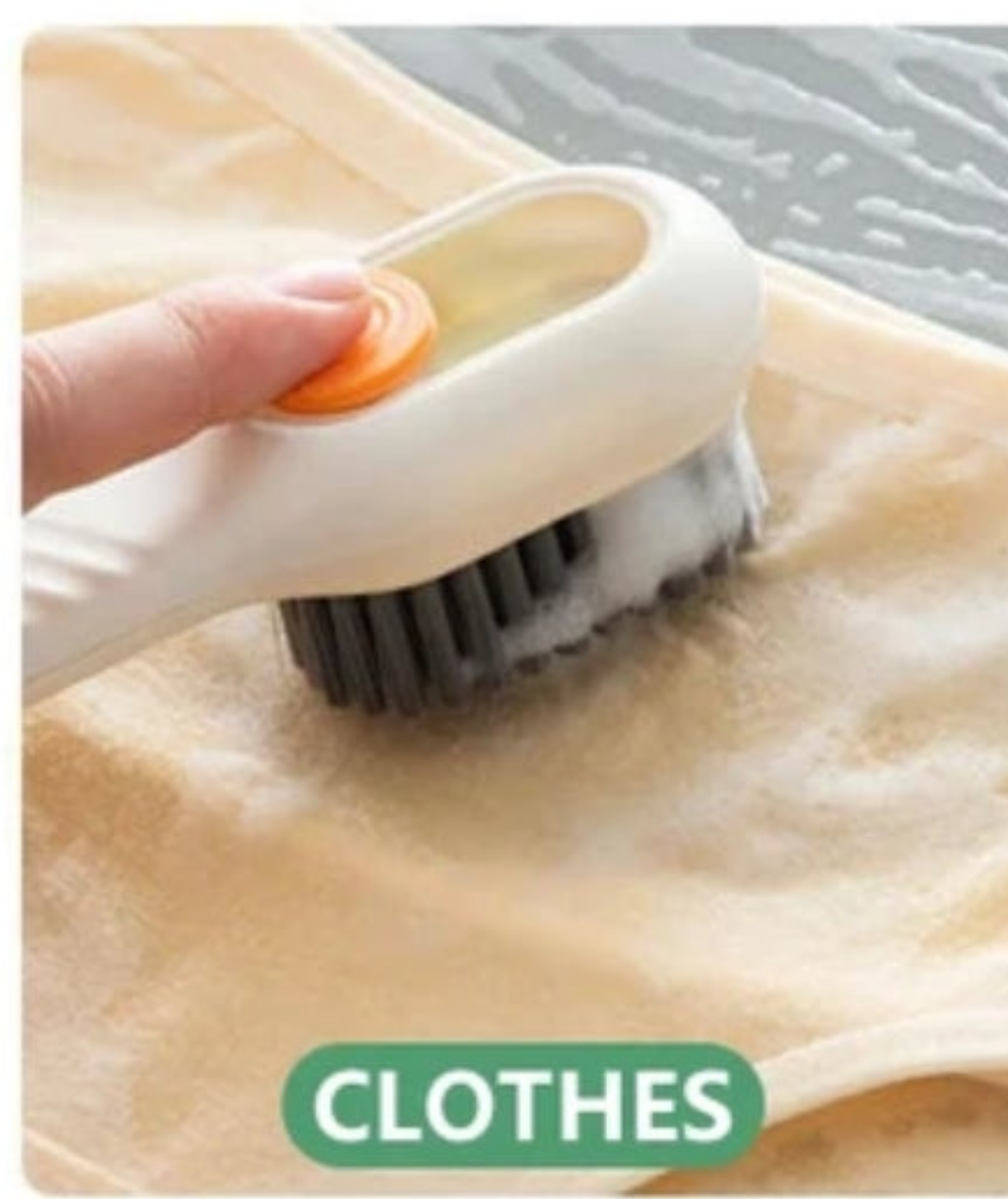 Multifunction Soft Bristled Cleaning Brush with Liquid Dispenser Shoe, Clothes, and Household Cleaning Tool