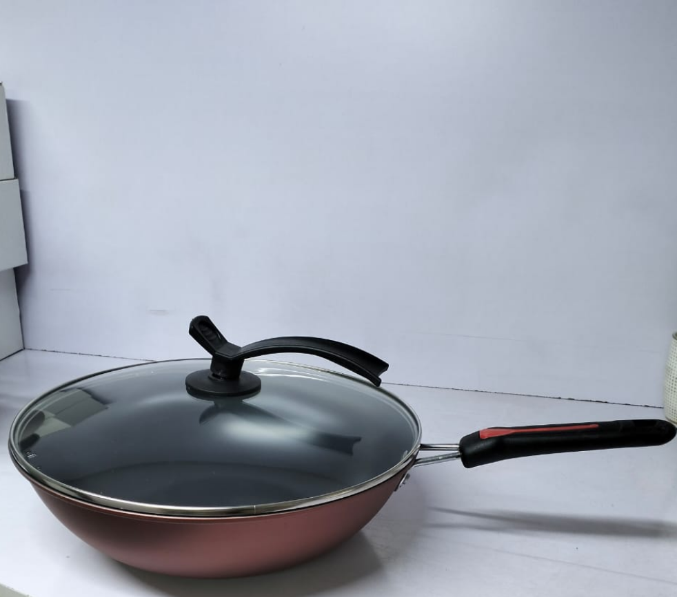 Non Stick Deep Frying Pan with Glass Lid Versatile Skillet for Sautéing, Frying, and Cooking