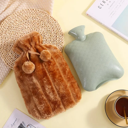 Hot Water Bottle With Lid and Soft Plush Bag, 2Litre,For Soothing Menstrual Cramps, Bottle Bag