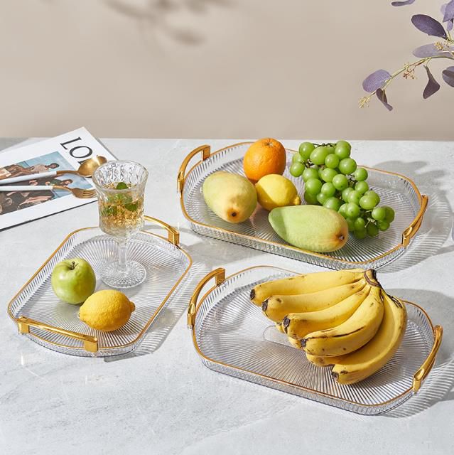 3 pcs Acrylic Tray Set Multi Functional Serving and Decor Trays