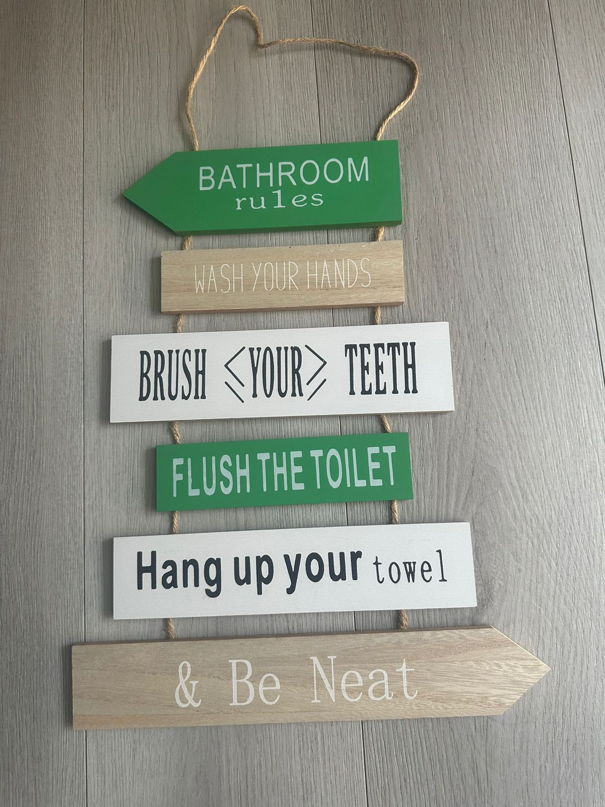 Wooden House Rules Hanging Board | Decorative Wall Sign for Home (Wooden Material)