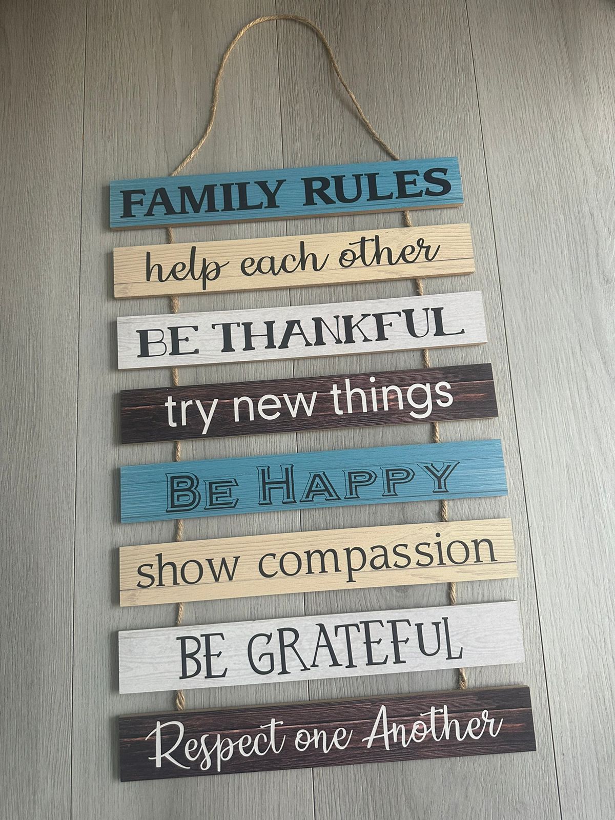 Wooden House Rules Hanging Board | Decorative Wall Sign for Home (Wooden Material)