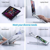 Creative Foldable Adjustable Laptop Stand Bracket  7 Angles, Non Slip, Supports Phones, Tablets, and Laptops (Up to 17 inches)