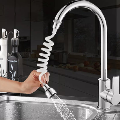 360° Kitchen Faucet Extender | White, Flexible Sink Tap Attachment for Easy Water Control