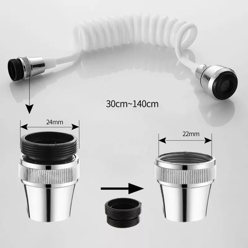 360° Kitchen Faucet Extender | White, Flexible Sink Tap Attachment for Easy Water Control