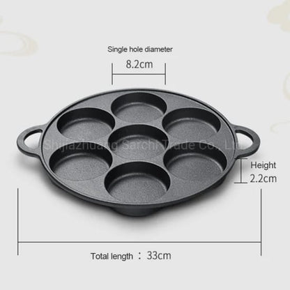 High Quality Die Cast Non Stick Induction 7 Slot Pancake & Cupcake Pan For Gas and Electric Cookers