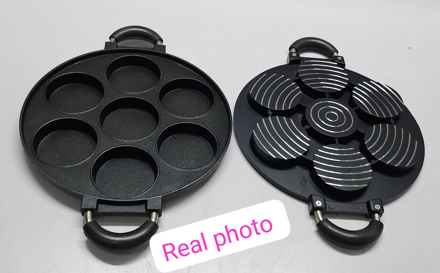 High Quality Die Cast Non Stick Induction 7 Slot Pancake & Cupcake Pan For Gas and Electric Cookers