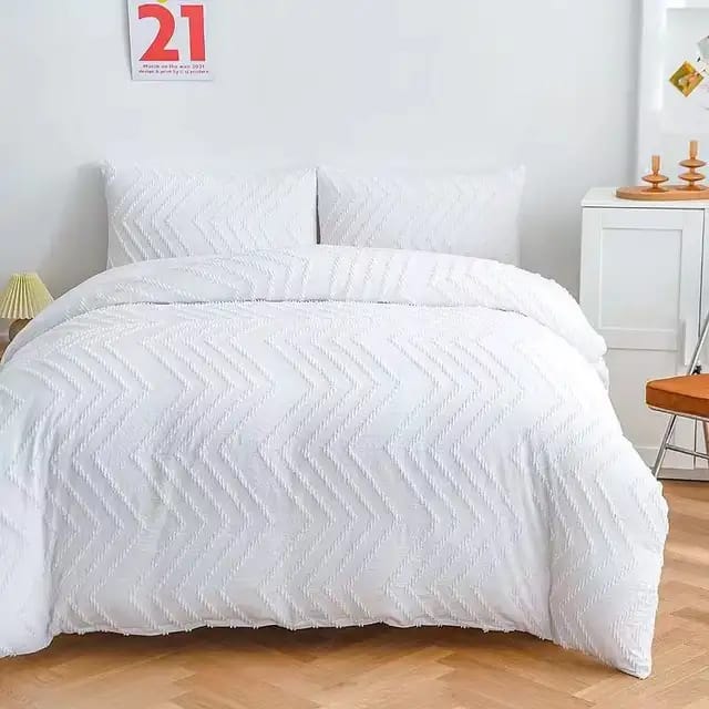 Quilt Duvet Cover Tufted, Chic Dot & Diamond Design (220x240cm) for 6x6|6x7 Beds