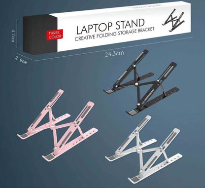 Creative Foldable Adjustable Laptop Stand Bracket  7 Angles, Non Slip, Supports Phones, Tablets, and Laptops (Up to 17 inches)