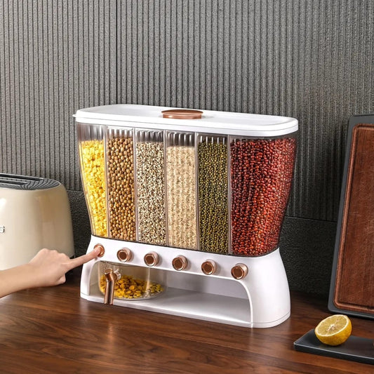 Acrylic Partitioned Rice/Cereal Dispenser