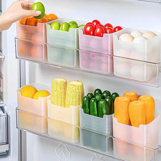 Fridge Organization Containers Set of 5 Plastic Storage Bins for Kitchen and Refrigerator