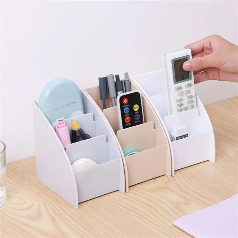 Plastic TV Remote Control & Mobile Phone Holder Washable Home|Office Storage Box, Desktop Organizer